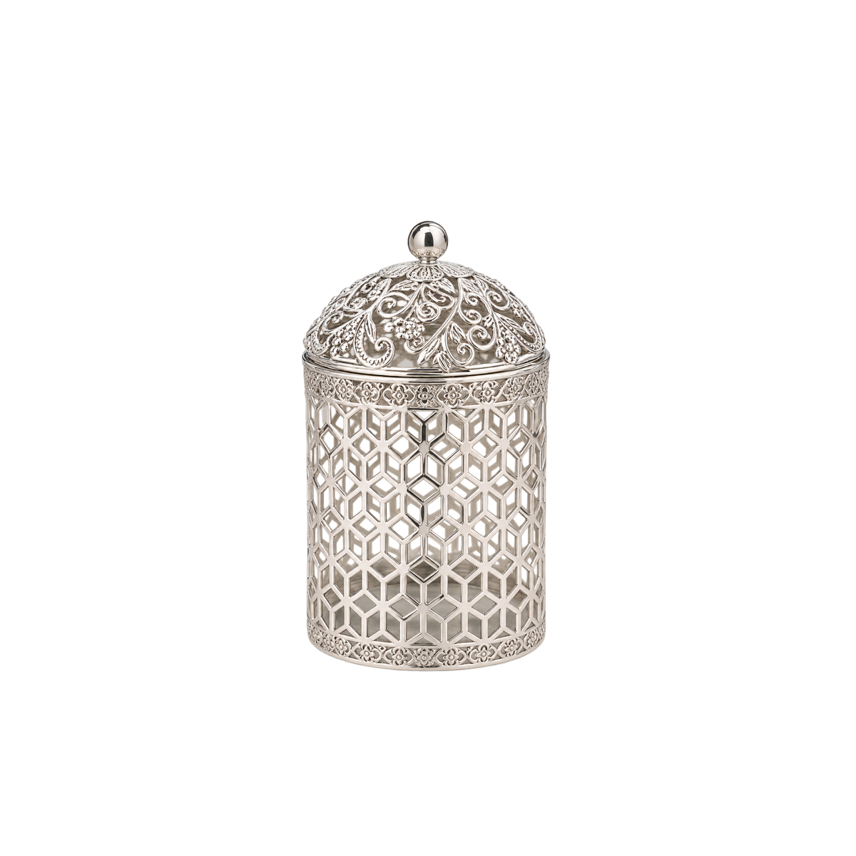 Silver Jaali Decorative Jar