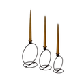 Matte Black Orb Taper Candle Holder – Set of 3