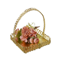Golden Bloom Decorative Basket Tray