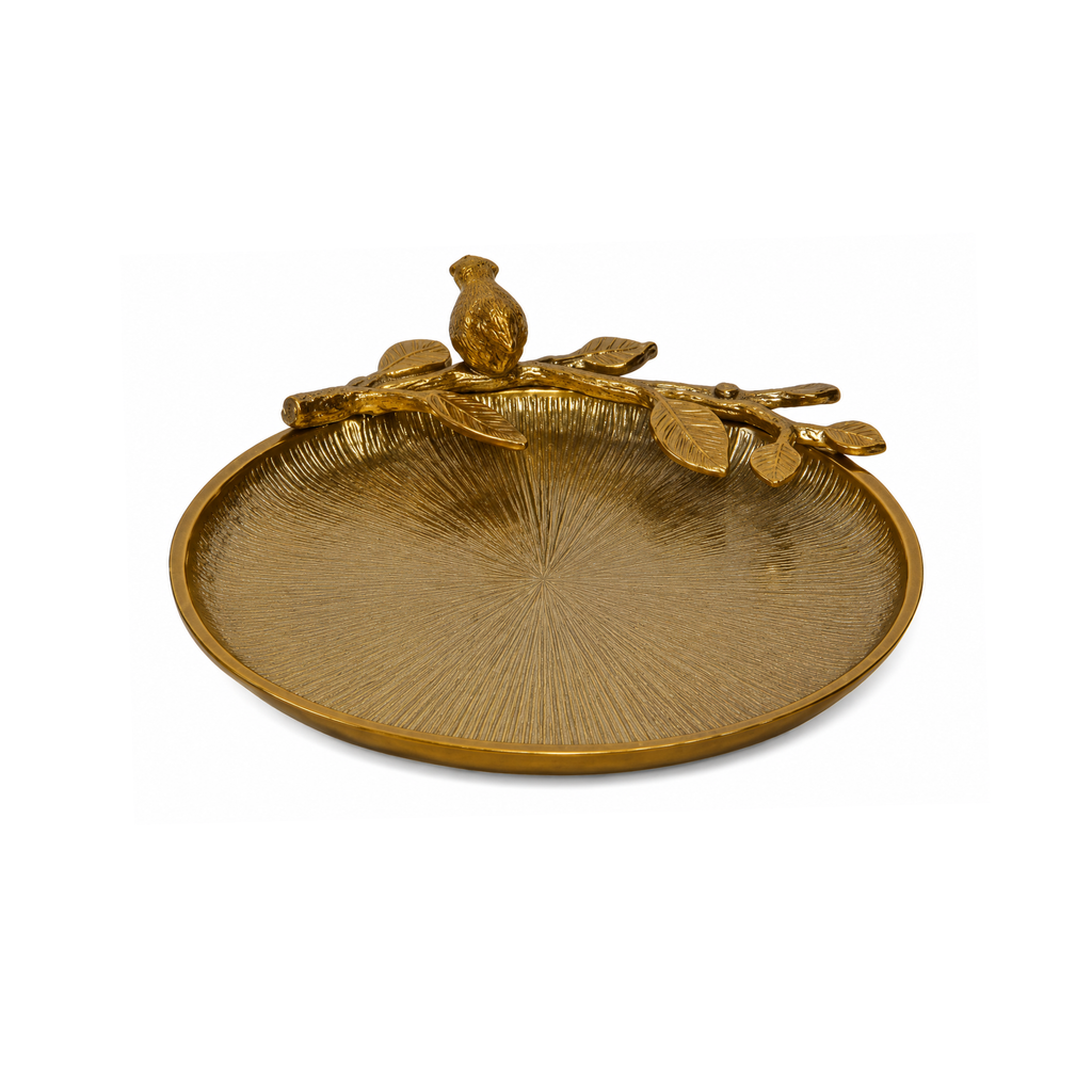 Golden Leaf Accent Decorative Tray