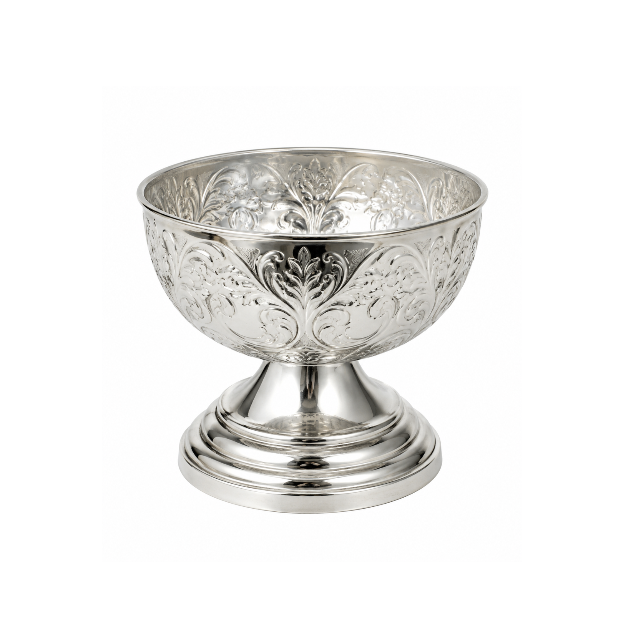 German Silver Embossed Decorative Bowl