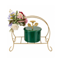 Gold Metal Hamper with Green Storage Box