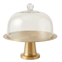 KAIZEN 080 – Gold Cake Stand with Glass Dome